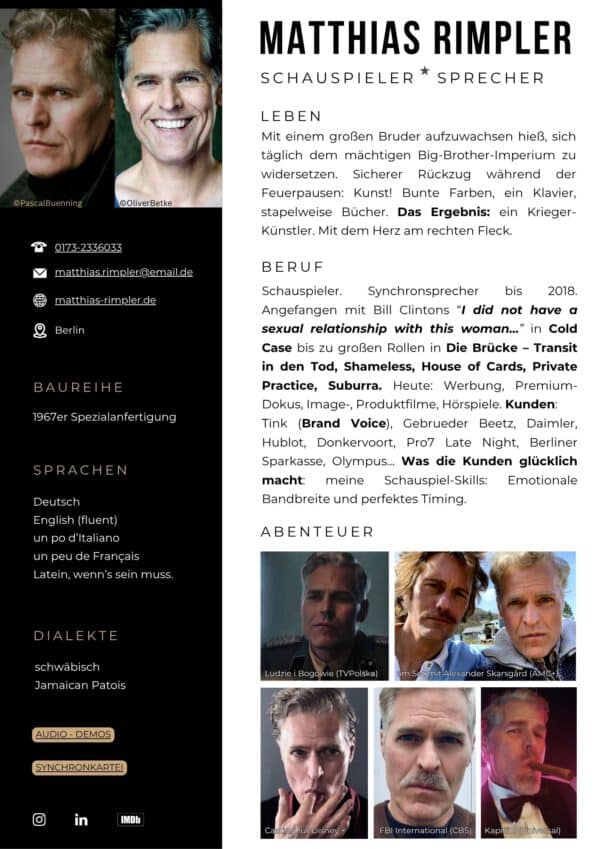 Anzeigefoto meiner Sprechervita