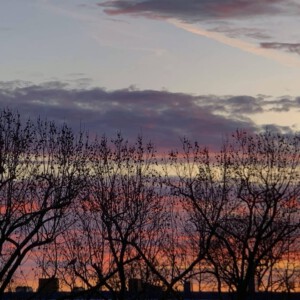 Photograph of a cool colorful morning in February