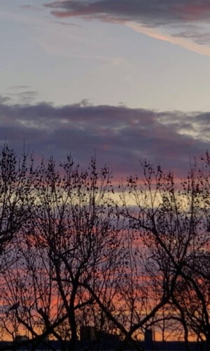 Photograph of a cool colorful morning in February